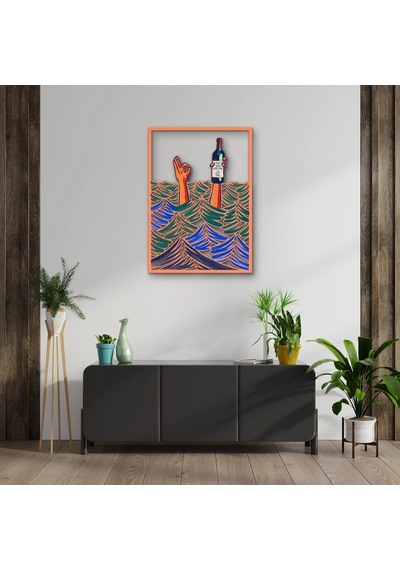Dalgalardan Uzanan Eller - Metal Tablo - Dec0327 36 X 50 Cm Çok Renkli