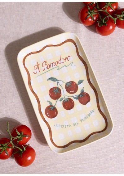 The Mia Itl0015 Italian Summer Dikdörtgen Servis Tabağı 31x20 Cm Beyaz