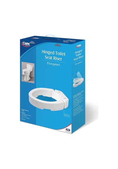 Carex Uzatılmış Menteşeli Klozet Kapağı Yükselticisi, Tuvalete 8 Cm Yükseklik Ekler, 136 Kg Ağırlık Kapasites Diğer