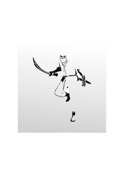 Folyo Sticker Samurai 100cm Uzunluk Siyah