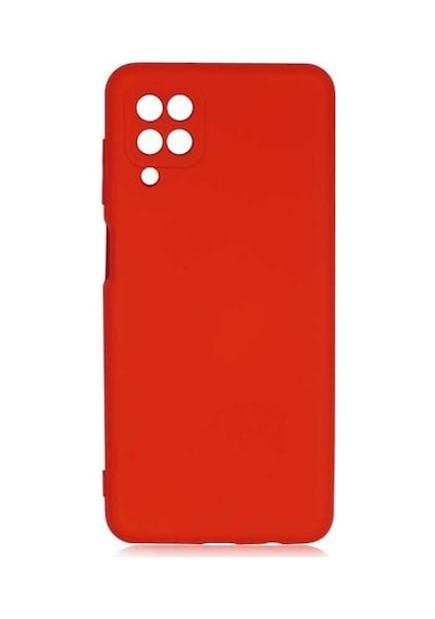 Samsung Galaxy Uyumlu A12 Kılıf Kamera Korumalı Silikon Rubber Arka Kapak Kırmızı