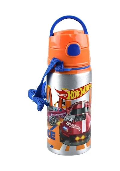 Ottonya Cars Çekçekli Anaokulu Çantası , Çift Gözlü Kalemlik - Hotwheels Aluminyum Matara Kirmizi