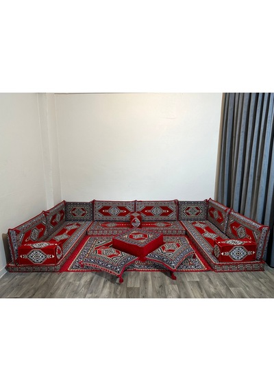 Coton Şark Köşesi Saraylı Desen Minder Takımı 18 Parça