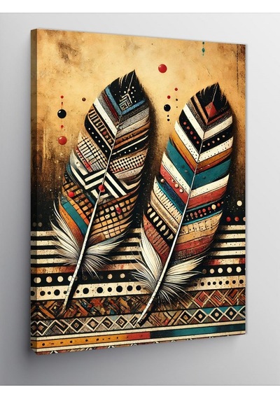 Kanvas Tablo Kabile Desenli Tüyler 100cmx140cm