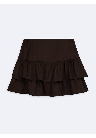 LTB Slim Fit Tencel Mini Kahverengi Etek