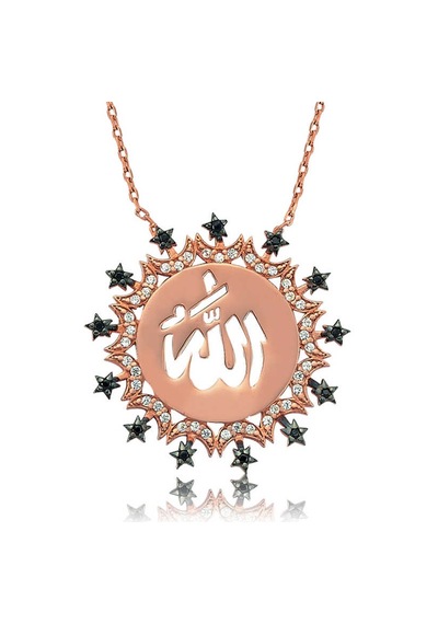 925 Ayar Gümüş Allah Yazılı Bayan Kolye - Özel Tasarım