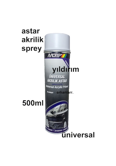 Motip Sprey Akrilik Astar Boya Üniversal Selülozik 500 Ml