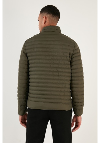 Buratti Su Itici Slim Fit Cepli Dik Yaka Şişme Erkek Mont 649010 Haki
