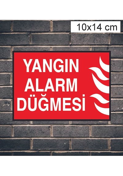 Yangın Alarm Düğmesi Metal Uyarı Levhası