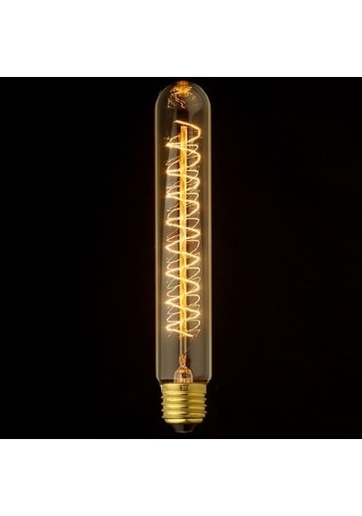 Edison Dekoratif Rustik 40 Watt E27 Duy. 22cm Kıvrık Tüp Ampul