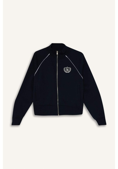 Defacto Loose Fıt Yarım Balıkçı Yaka Kalın Sweatshirt Kumaşı Hırka G8117ax26spnv256 Lacivert-nv256
