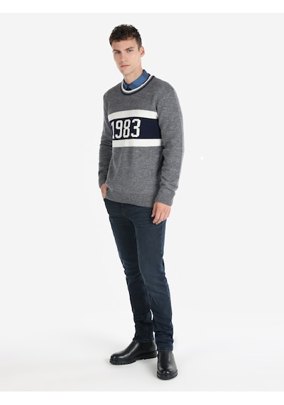 Colin's Colins Regular Fit Baskılı Hooded Gri Erkek Kazak Cl1065913 Gri Melanj Colin's Colins Regular Fit Baskılı Hooded Gri Erkek Kazak Cl1065913 Gri Melanj