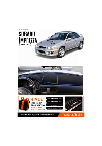 Subaru İmprezza 1998-2000 Uyumlu Torpido Örtüsü, Torpido Kılıfı - Siyah Mavi