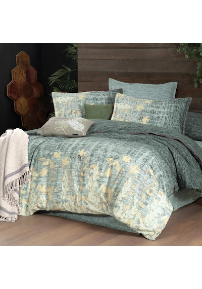 Birdie King Size Battal Boy %100 Pamuk Flanel Pazen Nevresim Takımı Yeşil Yeşil