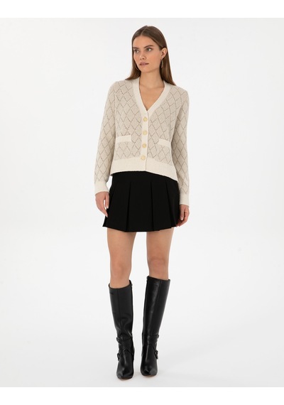 Pierre Cardin Kadın Ekru Hırka Triko 50310988-vr019 Ekru
