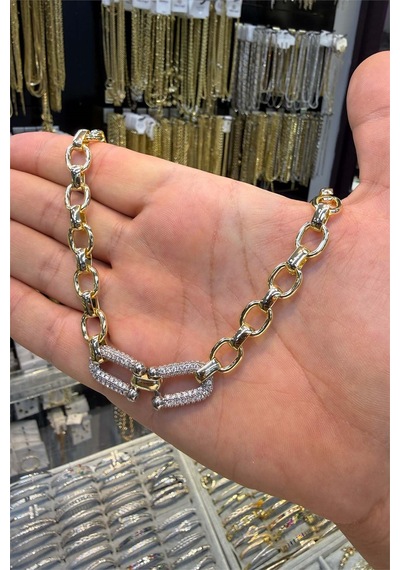 Gold Renk Kalın Gerdanlık Kolye 50 Cm Altın
