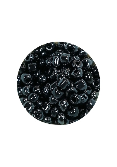 Dökme Cam Kum Boncuk Büyük Boy 6/0 4 Mm - 20 Gram - Siyah - Bnc084