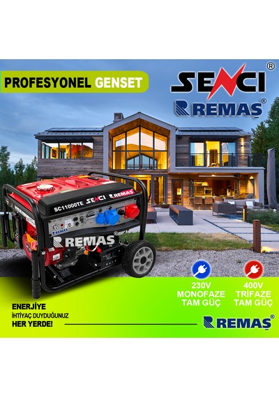 Senci Sc 11000 Te Dual 11 Kva Monofaze - Trifaze Benzinli Jeneratör