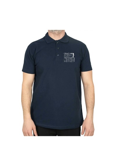 The Neighbourhood Text Polo Yaka Renkli Tişört Mavi