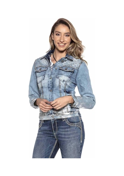 Wj174 Kadın Taş İşlemeli Kot Ceket 001