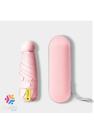 Bliss Umbrella 8 Telli Kapsül Şemsiye Pembe
