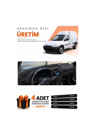 Opel Combo B 1992-2000 Uyumlu Torpido Koruma Örtüsü Oto Kılıfı - Siyah