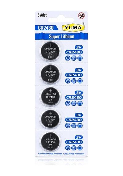 Cr2430 Süper Lityum 3v 5 Li Kart Düğme Pil