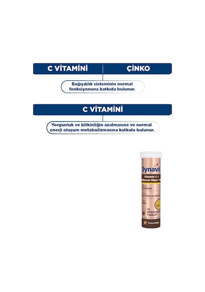 Dynavit Vitamin C+ Sambucus Nigra 15 Efervesan Tablet