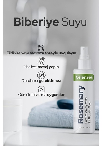 Biberiye Suyu Saç Uzamasını Ve Saç Sağlığını Destekleyici Tonik Dökülme Karşıtı Rosemary Water 100ml Diğer