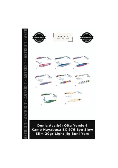 Deniz Avcılığı Olta Yemleri Kamp Hayabusa Ex 976 Eye Slow Slim 20gr Light Jig Suni Yem