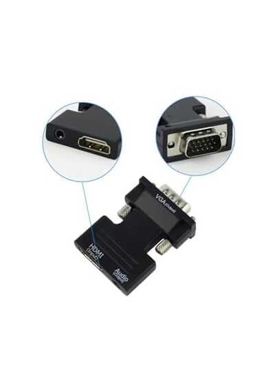 4499 Ses Destekli Hdmi To Vga Monitör Çevirici Dönüştürücü Adaptör
