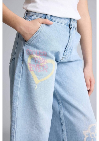 Defacto Baggy Fıt Jean Pantolon Kız Çocuk H0385a826smnm39 Mavi-nm39