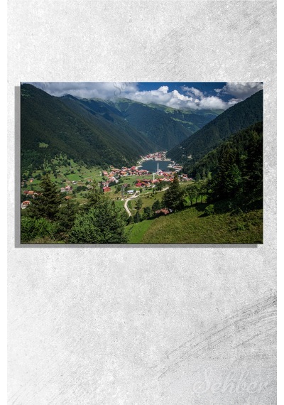 Trabzon'un Çaykara Doğa Harikası Uzungöl Manzarası Yatay Kanvas Tablo Tekli 3994 Çok Renkli