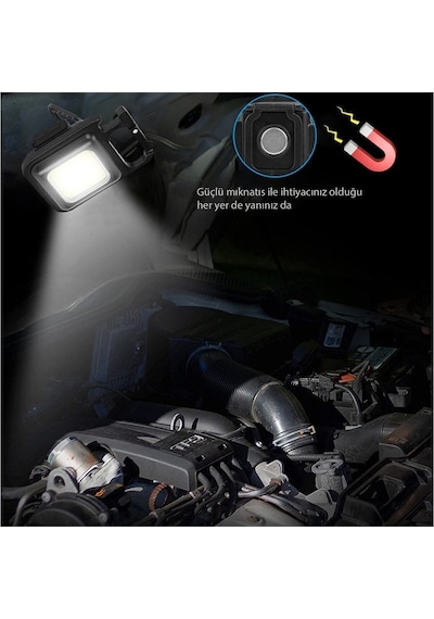 Mini Led, Anahtarlı El Feneri, Flash, Mıknatıslı , Su Geçirmez, Şişe Açacaklı , Şarjlı