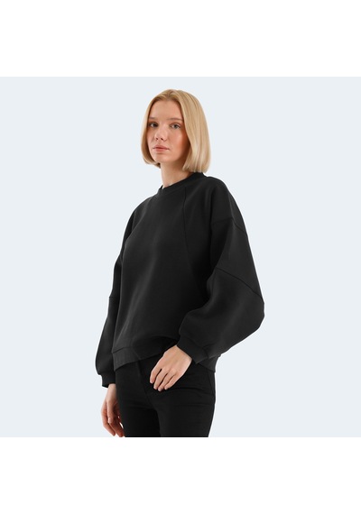 Slazenger VIA Kadın Oversıze Siyah Sweatshirt