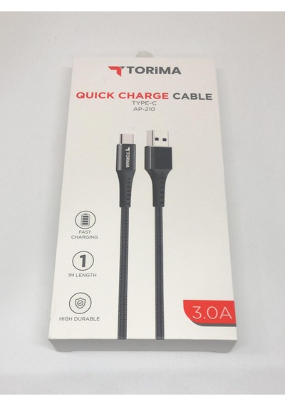 Lebron Şarj Kablosu Usb Type-c 3.0a Data Kablo Ap210 Siyah Hasır Örgü