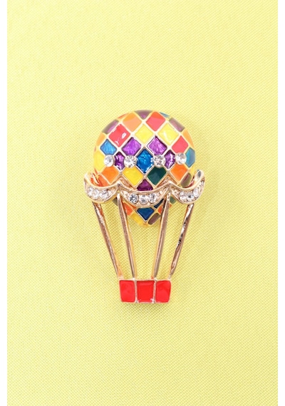Uçan Balon Broş. Taşlı Tasarım Broş. Yaka İğnesi Broş. Kadın Broş. Erkek Broş. Broş. Unisex Çok Renkli