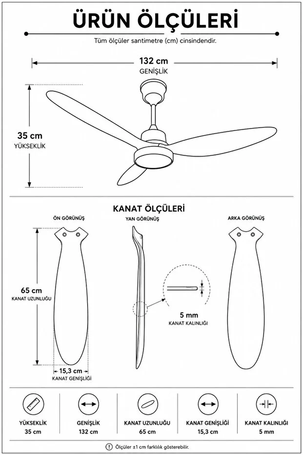 132 Cm Akıllı Tavan Vantilatörü Kumandalı & App Kontrollü 6 Kademeli Sessiz Led Tavan Fanı 3 Işık Modlu Yaz/kış Modu