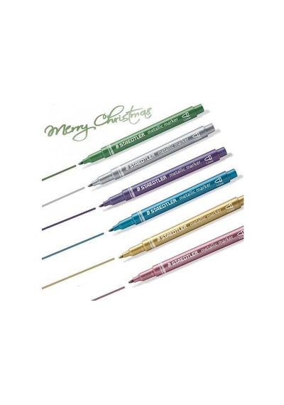 Zekicocuk Staedtler Markör Metalik 6 Lı + Pıgment Liner Siyah 8323-Swp6P