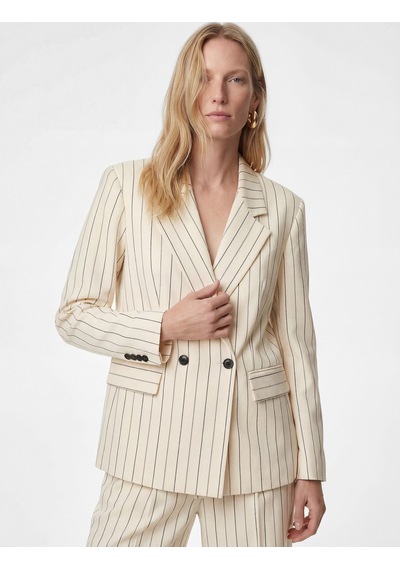 Koton Uzun Kollu Cep Detaylı Düğmeli Çizgili Kruvaze Yaka Blazer Ceket Bej Çizgili 6sak50126uw Ekru Çizgili Koton Uzun Kollu Cep Detaylı Düğmeli Çizgili Kruvaze Yaka Blazer Ceket Bej Çizgili 6sak50126uw Ekru Çizgili