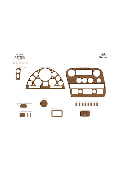 Ford Cargo Torpido Kaplama 2004-2008 16 Parça Açık Meşe