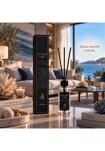 Premium Oda Kokusu Bambu Çubuklu Beyaz Şişe 100 Ml Okyanus