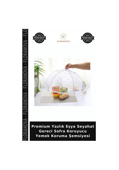 Premium Yazlık Eşya Seyahat Gereci Sofra Koruyucu Yemek Koruma Şemsiyesi Çok Renkli