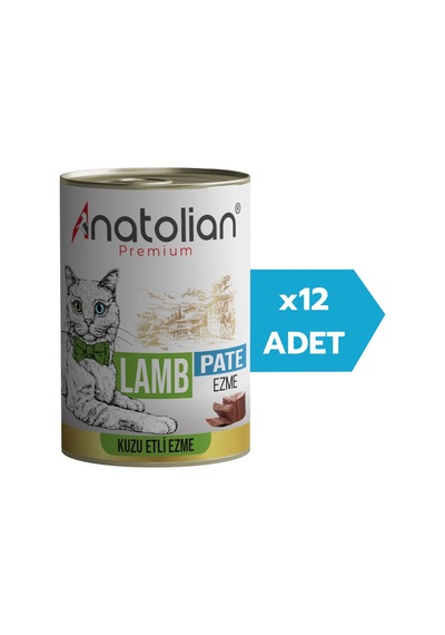 Anatolian Premium Adult Lamb Pate Kuzulu Yetişkin Ezme Kedi Konservesi 12 x 400 G
