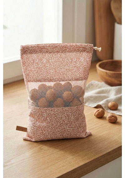 3 Adet Bakliyat Kesesi Büyük Boy 24x34 Erzak Kuru Gıda Saklama Kabı Torbası Fileli Bez Soft-Set 101