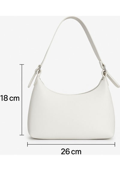 Satuna Kadın Kemer Askılı Omuz Çantası Günlük Kullanım Şık Ve Minimal Tasarım Beyaz