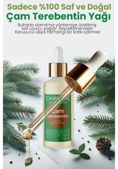 Caracal Çam Terebentin Yağı 50 Ml %100 Saf Doğal Katkısız