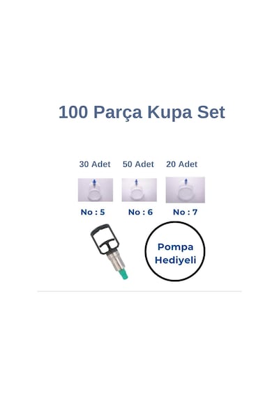 Kupasan Hacamat Kupası Seti 100'lü