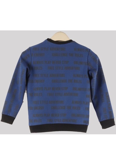 Alexandergardi Alexandergardı Desenli Bisiklet Yaka Çocuk Sweatshirt C22-90400 001 Lacivert