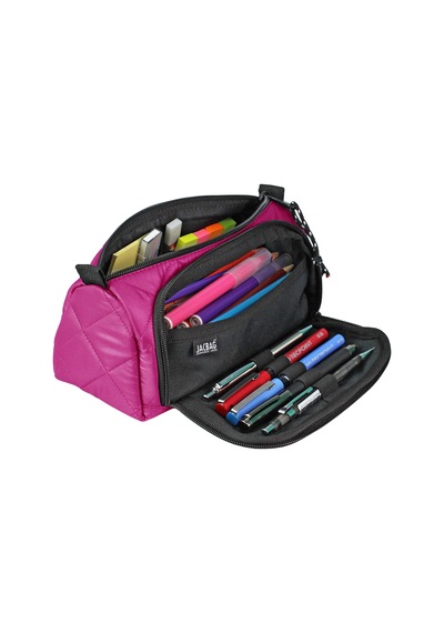 Jacbag Prime Xl Soft-çift Bölmeli Kapitone Kalemkutu Prime Xl Soft-pembe renkli